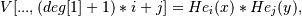 V[..., (deg[1] + 1)*i + j] = He_i(x) * He_j(y),