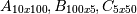 A_{10x100}, B_{100x5}, C_{5x50}